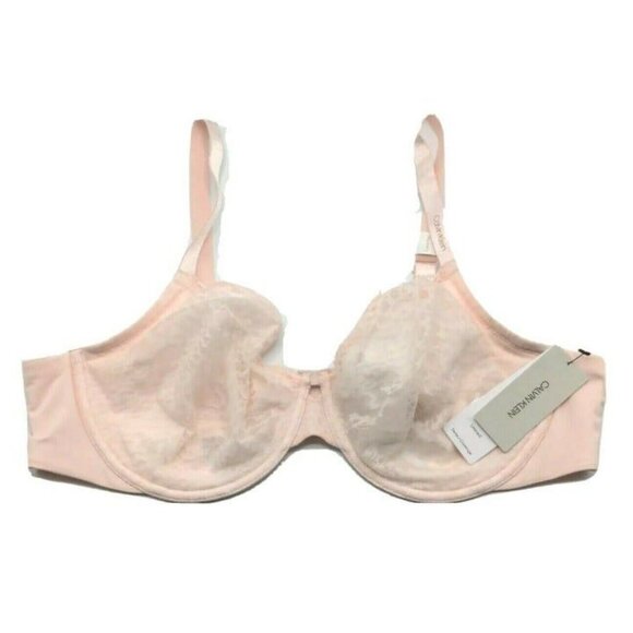 Calvin Klein Women Seductive Comfort Soft Cup Bra Pink Mesh Animal Print 42C NEW - Picture 7 of 10